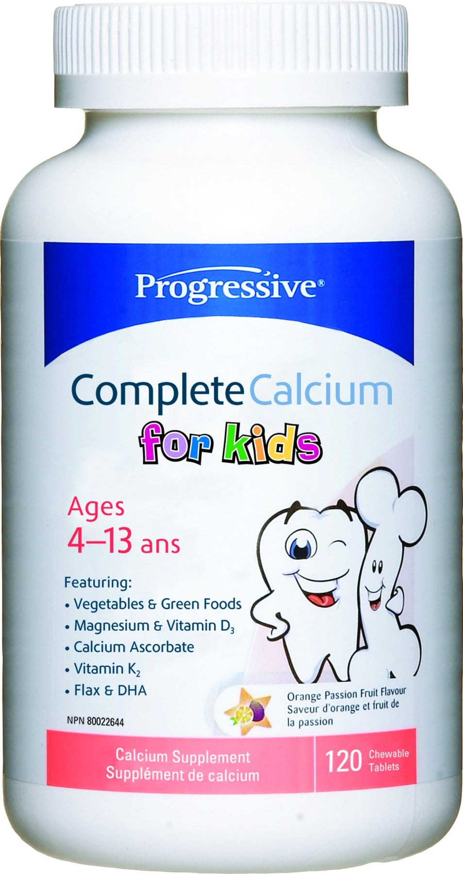 Progressive Complete Calcium Kids - Orange Passion Fruit (120 Chewable Tablets)