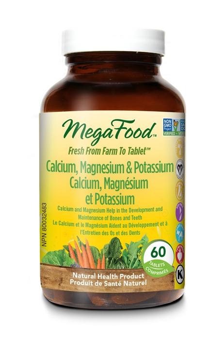 MegaFood Calcium, Magnesium & Potassium (60 Tablets)