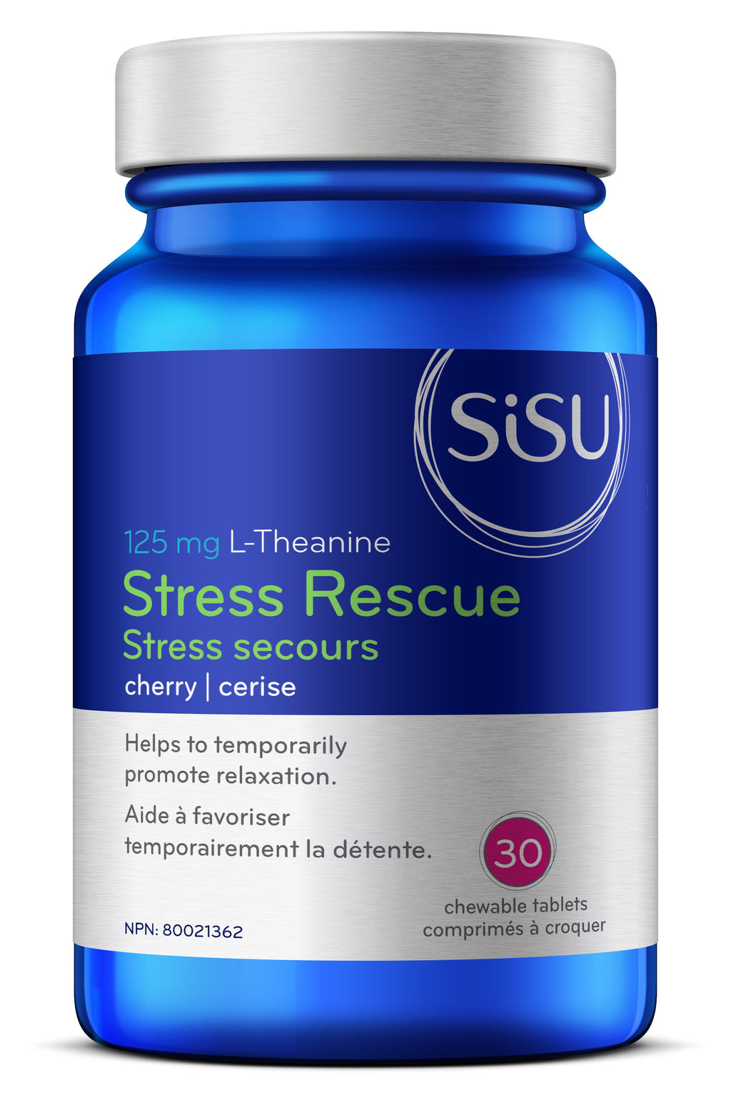 Sisu Stress Rescue 125 mg L-Theanine - Cherry (30 Chewable Tablets)