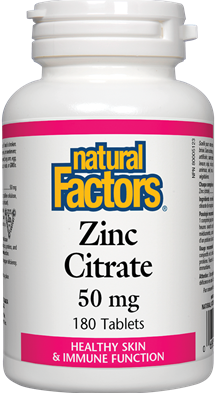 Natural Factors Zinc Citrate 50 mg (Tablets)