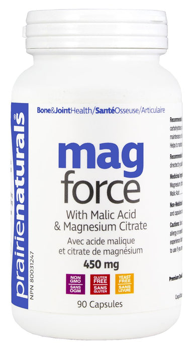 Prairie Naturals Mag-Force with Malic Acid & Magnesium Citrate 450 mg (Capsules)