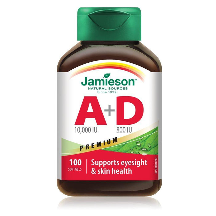 Jamieson Vitamin A + D 10000 IU + 800 IU (100 Softgels)