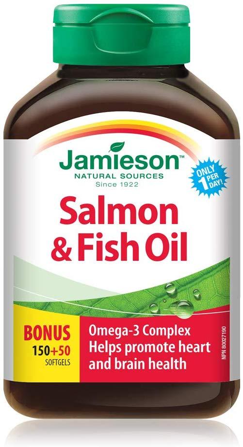 Jamieson Salmon & Fish Oil 1000mg BONUS SIZE (200 Softgels)