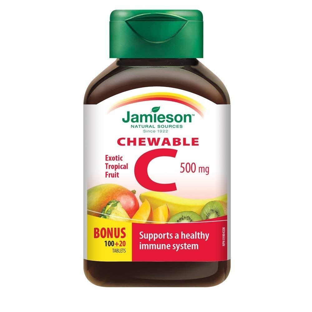 Jamieson Chewable C 500 mg - Exotic Tropical Fruit (120 Tablets)