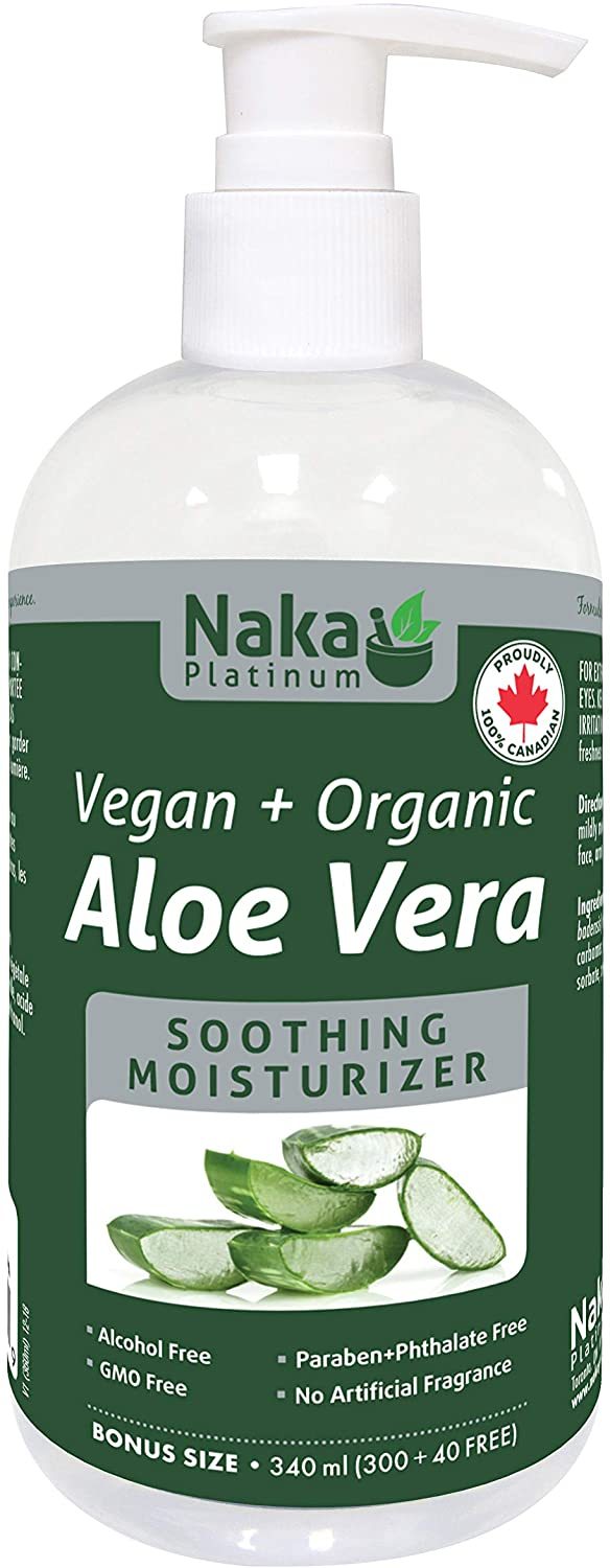 Naka Platinum Vegan + Organic Aloe Gel Soothing Moisturizer BONUS SIZE (340 mL)