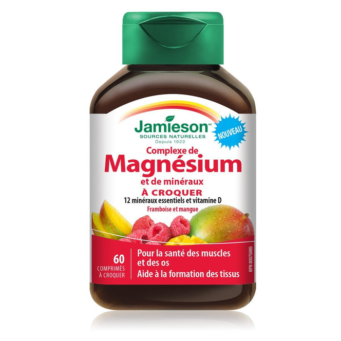 Jamieson Chewable Magnesium Mineral Complex - Raspberry Mango (60 Chewable Tablets)