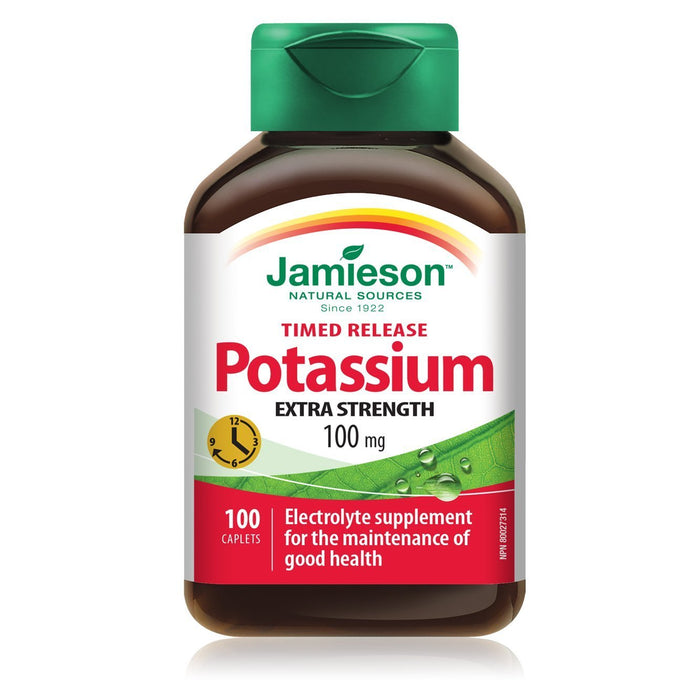 Jamieson Timed Release Potassium Extra Strength 100 mg (100 Caplets)