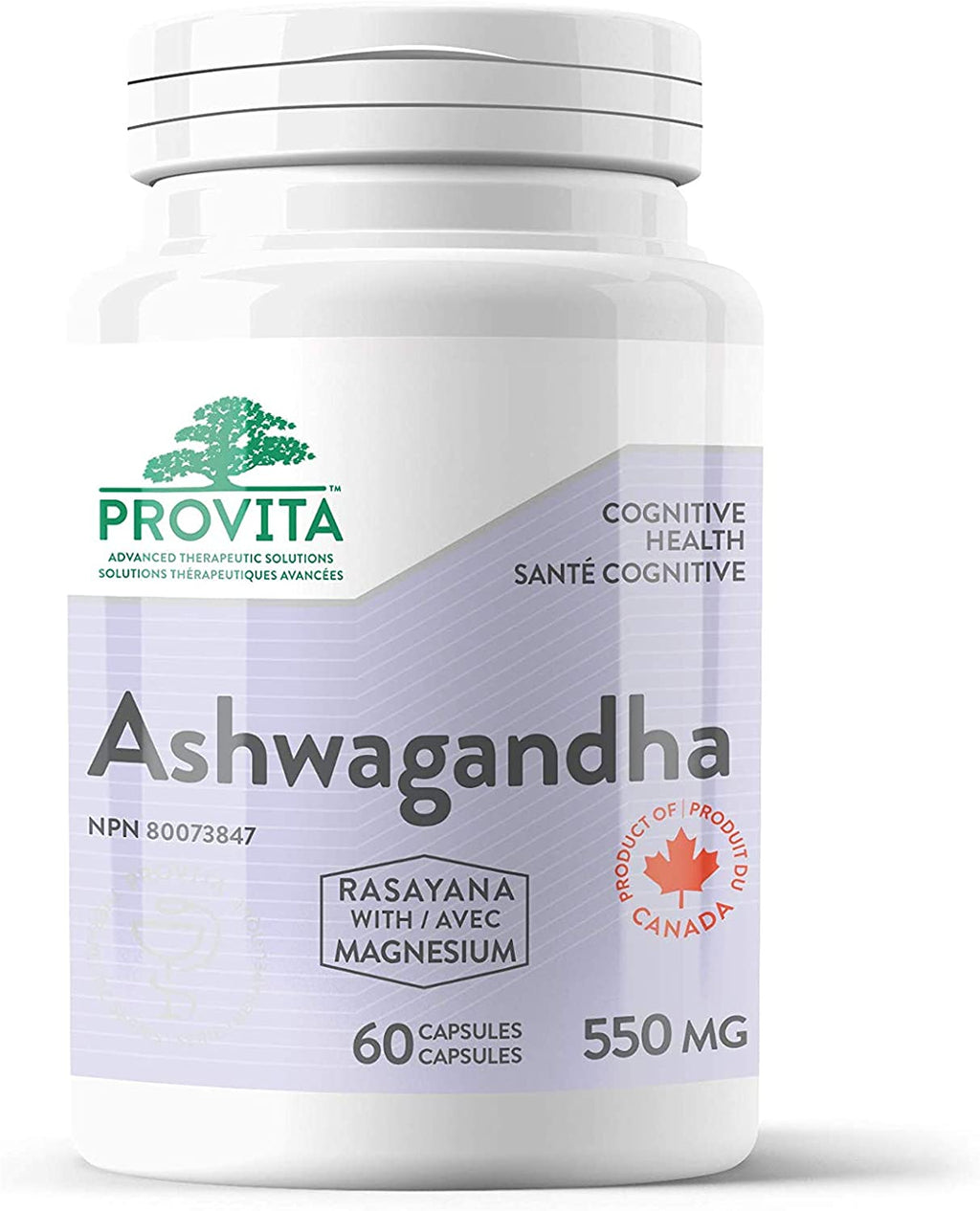 Provita Ashwagandha with Magnesium 550 mg (60 Capsules)