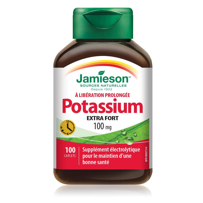 Jamieson Timed Release Potassium Extra Strength 100 mg (100 Caplets)