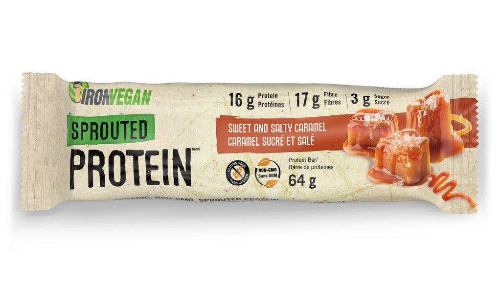 Iron Vegan Sprouted Protein Bar - Sweet and Salty Caramel