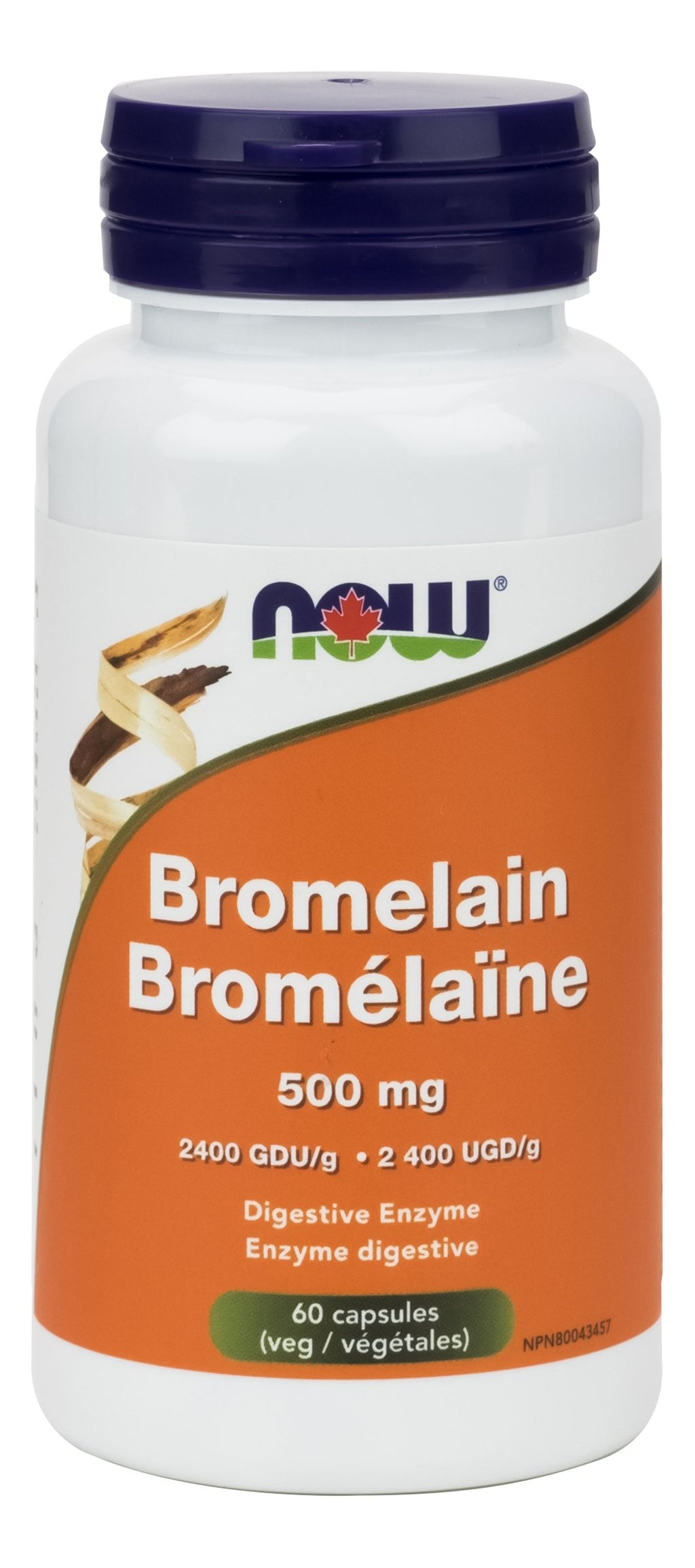 NOW Bromelain 500 mg 2400 GDU/g (60 VCaps)