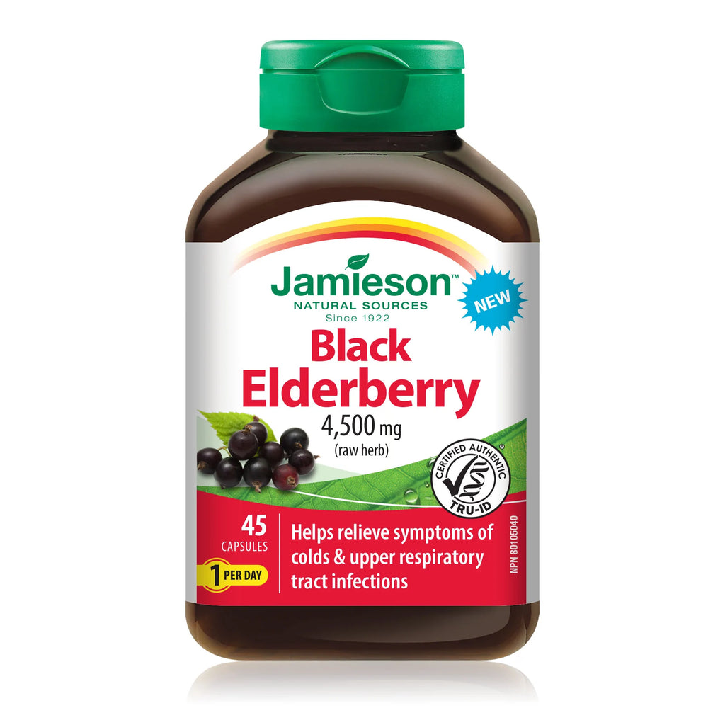 Jamieson Black Elderberry 4500 mg (45 Capsules)