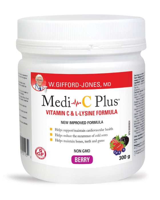 Medi-C Plus Vitamin C & L-Lysine Formula - Berry (300 g)