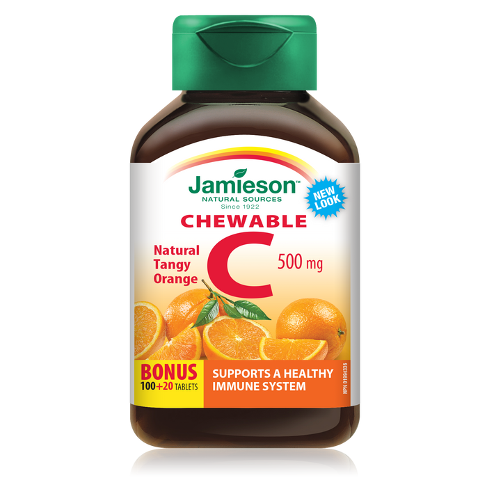 Jamieson Chewable C 500 mg - Tangy Orange (120 Tablets)