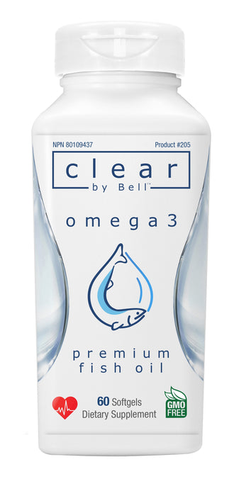 Clear By Bell Omega 3 Premium Fish Oil (60 Softgels)