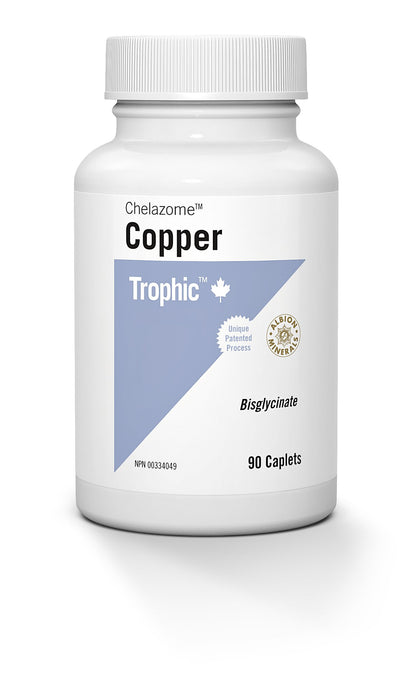 Trophic Chelazome Copper Bisglycinate (90 Caplets)