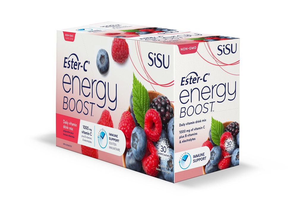 Sisu Ester-C Energy Boost Wildberry Drink Mix