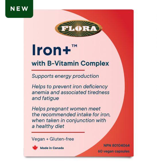 Flora Iron+ with B-Vitamin Complex (60 VCaps)