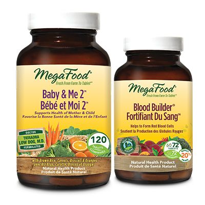 MegaFood Baby & Me 2 With FREE Blood Builder (120 + 72 Tablets)