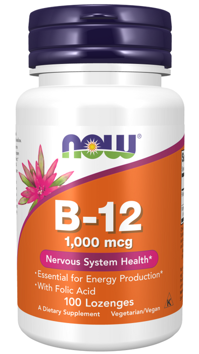 NOW B-12 1000 mcg + Folic Acid (Lozenges)