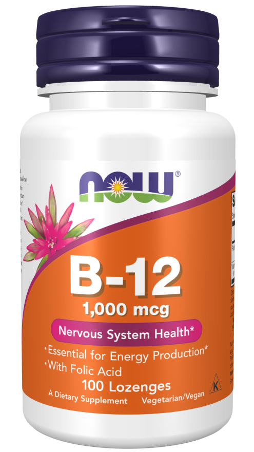 NOW B-12 1000 mcg + Folic Acid (Lozenges)