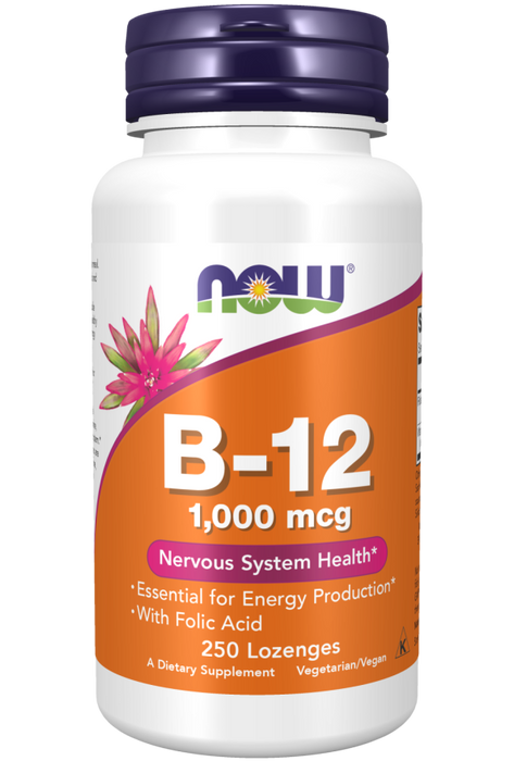 NOW B-12 1000 mcg + Folic Acid (Lozenges)