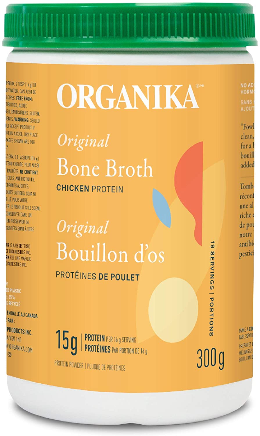 Organika Bone Broth Chicken Protein Powder - Original (300 g)