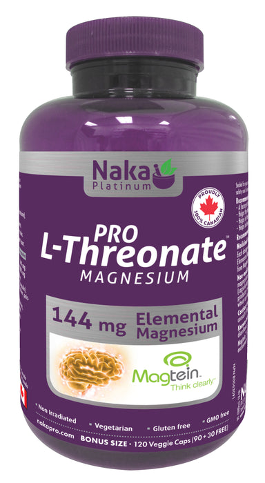 Naka Platinum Pro Magnesium L-Threonate BONUS SIZE (120 VCaps)