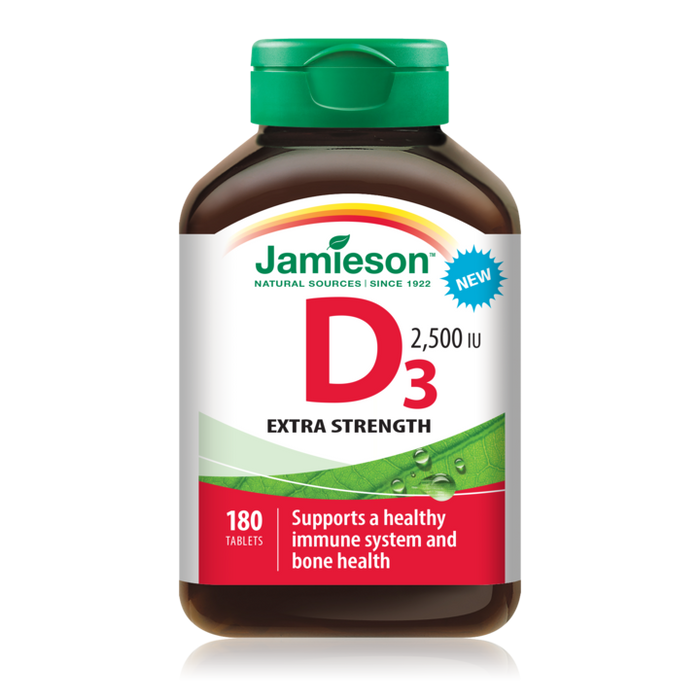 Jamieson Vitamin D3 2500 IU Extra Strength (180 Tablets)