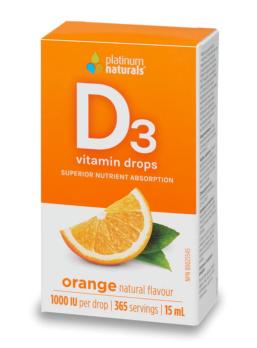 Platinum Vitamin D3 Drops 1000 IU - Orange (15 mL)