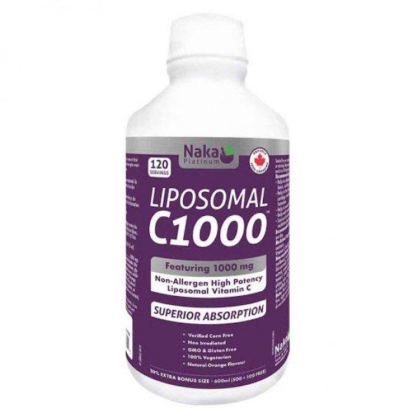 Naka Platinum Liposomal C1000 BONUS SIZE (600 mL)