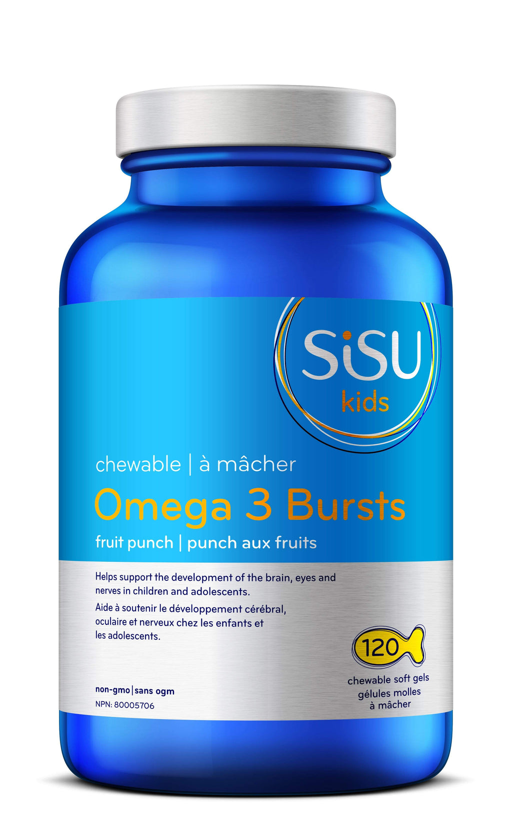 Sisu Kid's Chewable Omega 3 Bursts - Fruit Punch (120 Softgels)