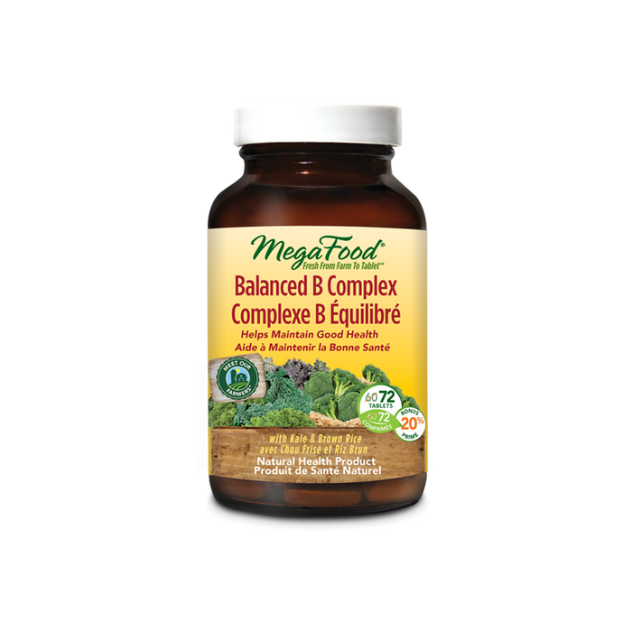 MegaFood Balanced B Complex BONUS SIZE (72 Tablets)