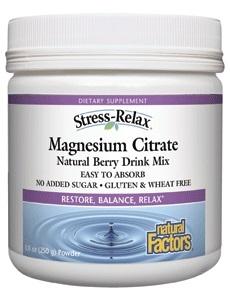 Natural Factors Magnesium Citrate Drink Mix Powder - Berry Flavour (250 g)