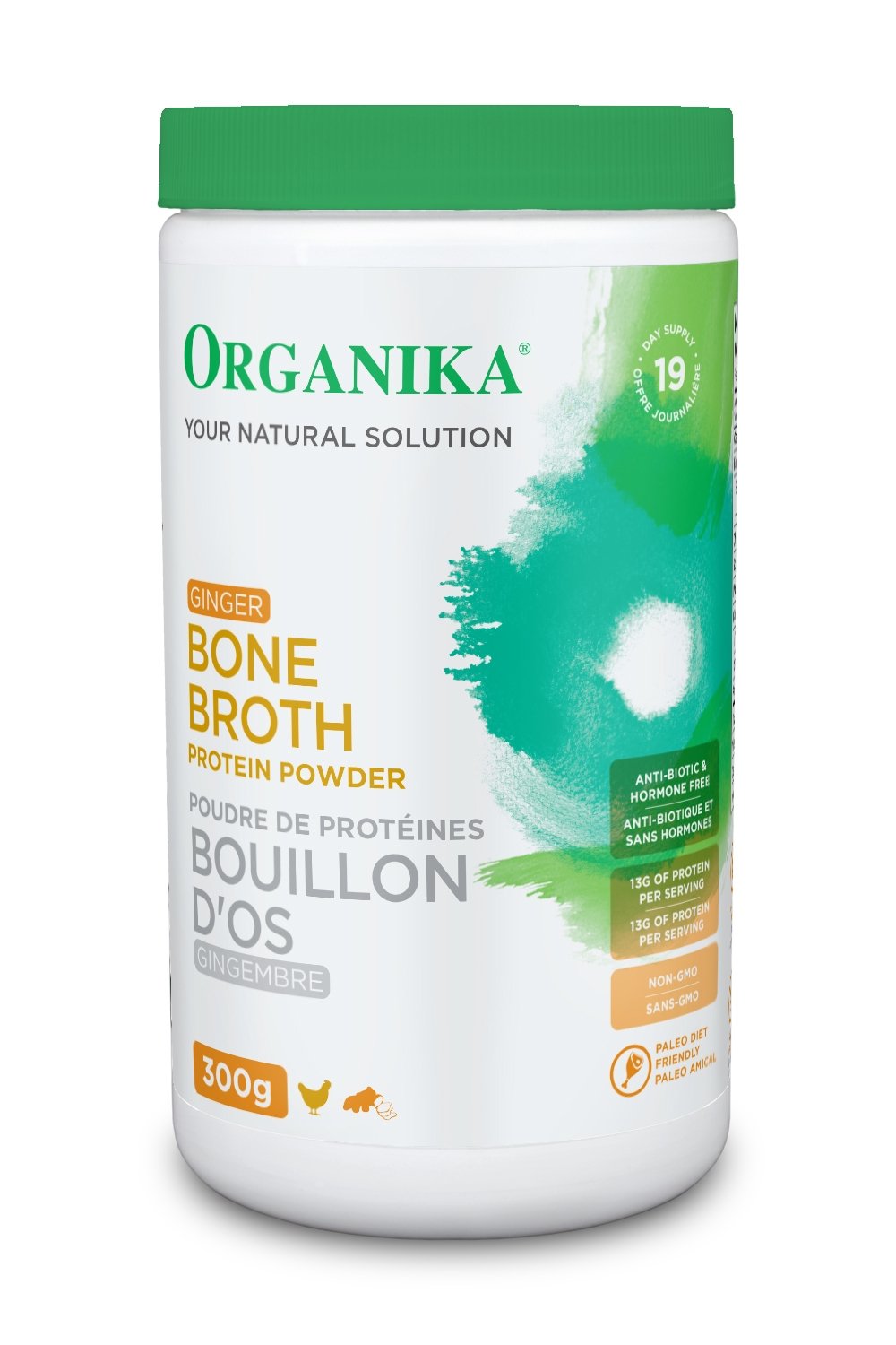 Organika Bone Broth Protein Powder - Ginger (300 g)