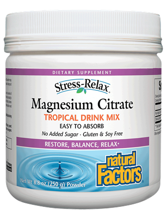 Natural Factors Magnesium Citrate Drink Mix - Tropical Flavour (250 g)