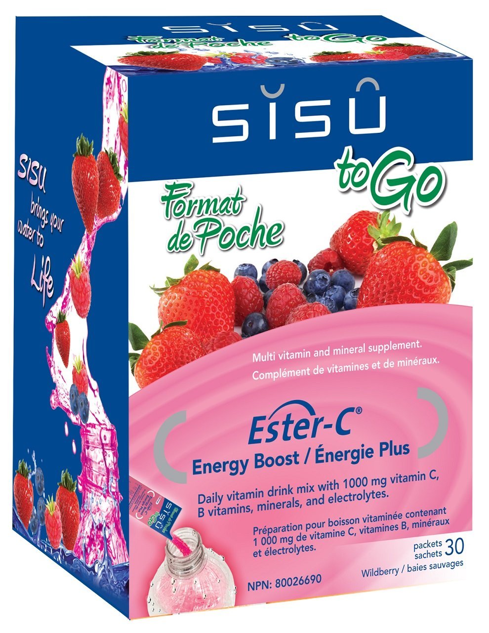 Sisu Ester-C Energy Boost Wildberry Drink Mix