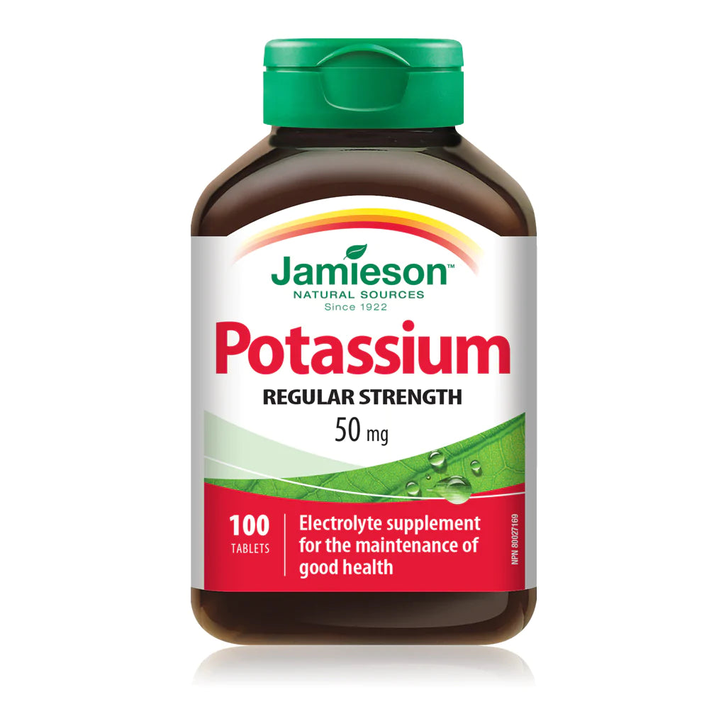 Jamieson Potassium Regular Strength 50 mg (100 Tablets)