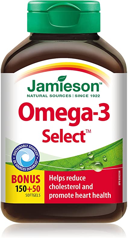 Jamieson Omega-3 Select 1000mg BONUS SIZE (200 Softgels)