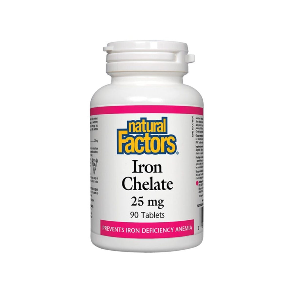 Natural Factors Iron Chelate 25 mg (90 Tablets)